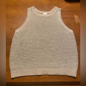 a new day Beige Knit Metallic Sleeveless Sweater L